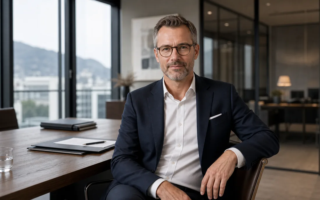Kanzlei-Konzeptwebsite: Managing Partner im Büro
