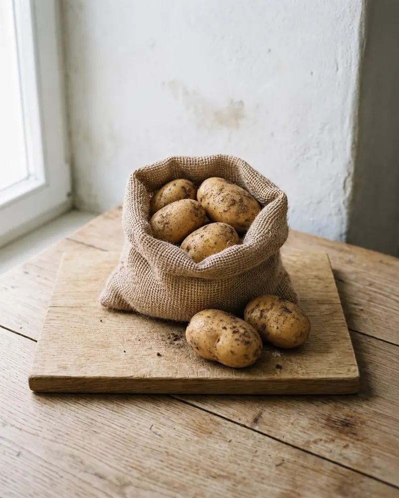 Kartoffeln, 2.5 kg, auf einem Eichenbrett