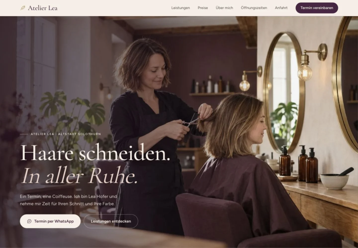 Beispielwebsite Atelier Lea