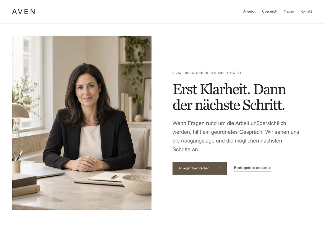 Beispielwebsite AVEN