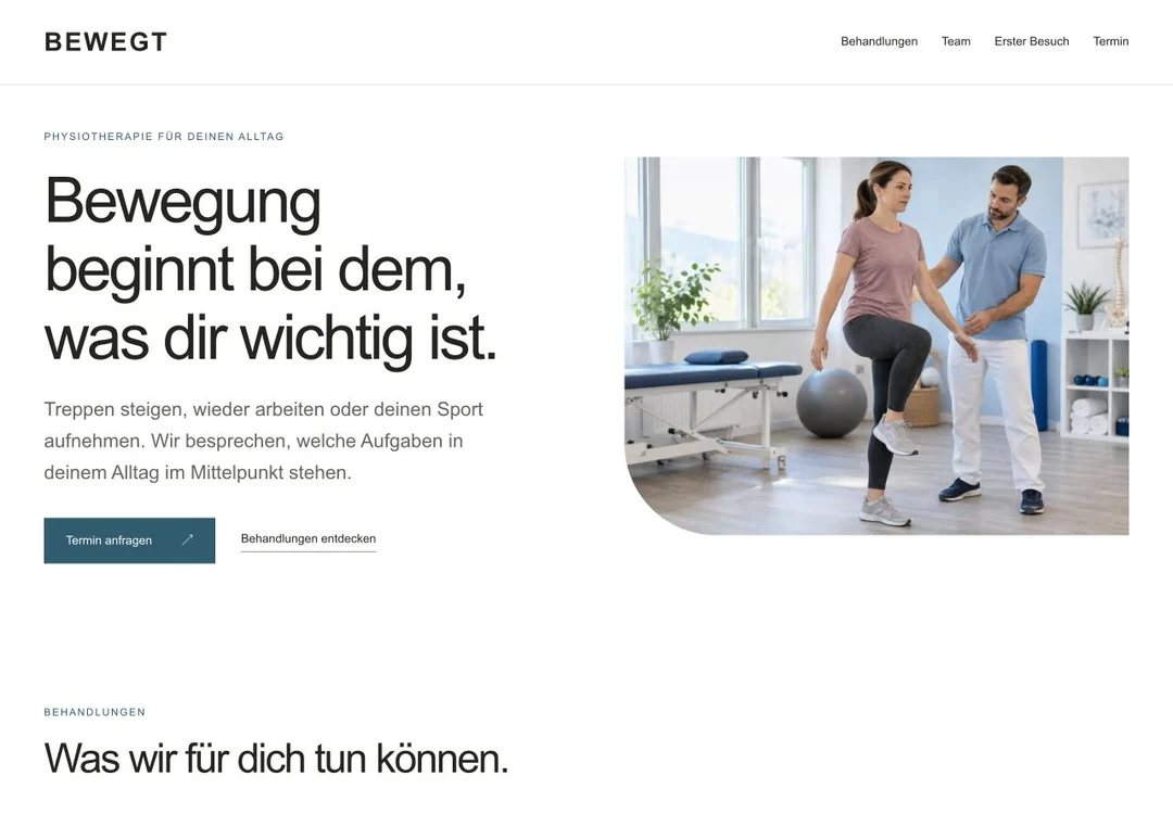 Beispielwebsite BEWEGT