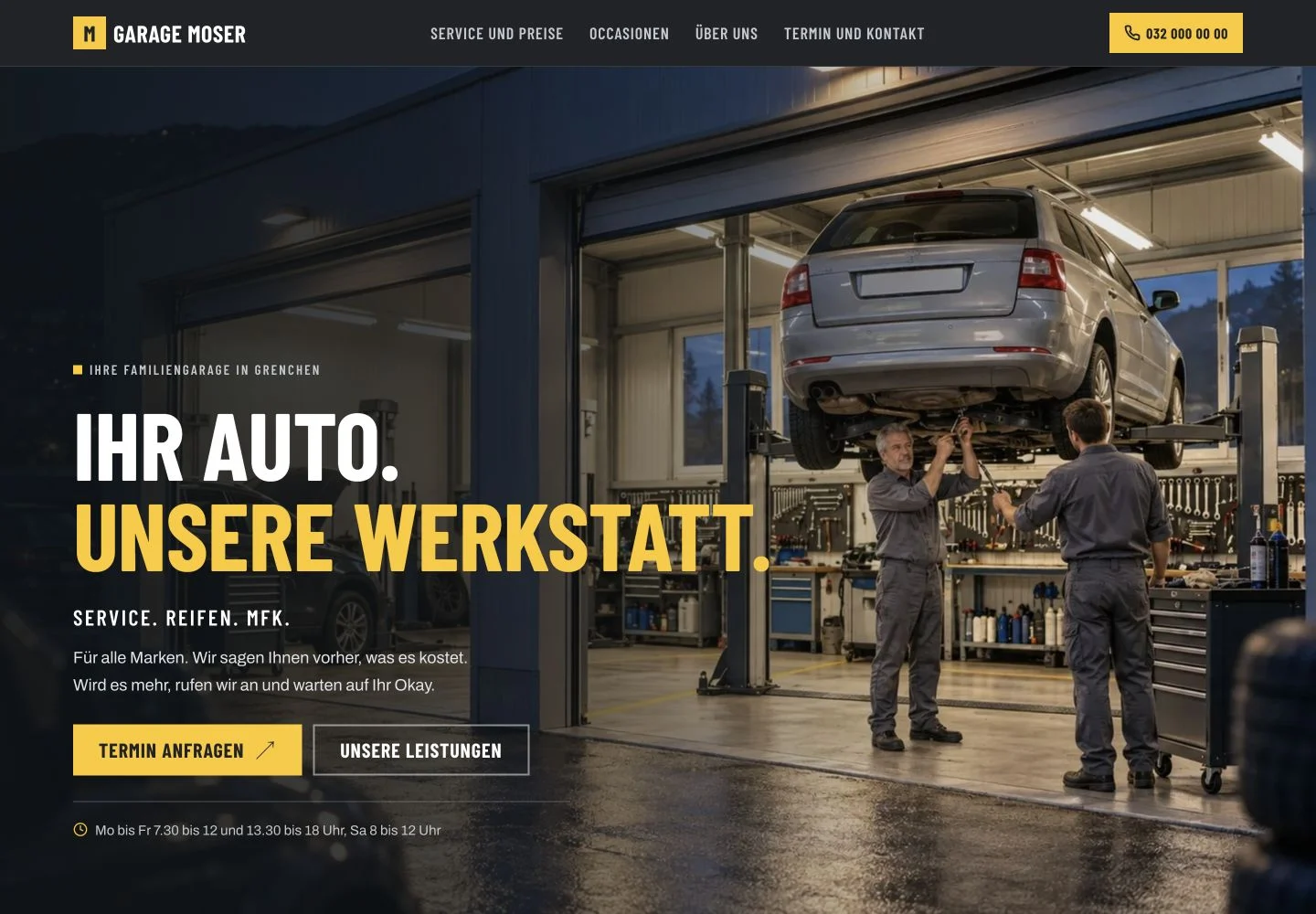 Beispielwebsite Garage Moser