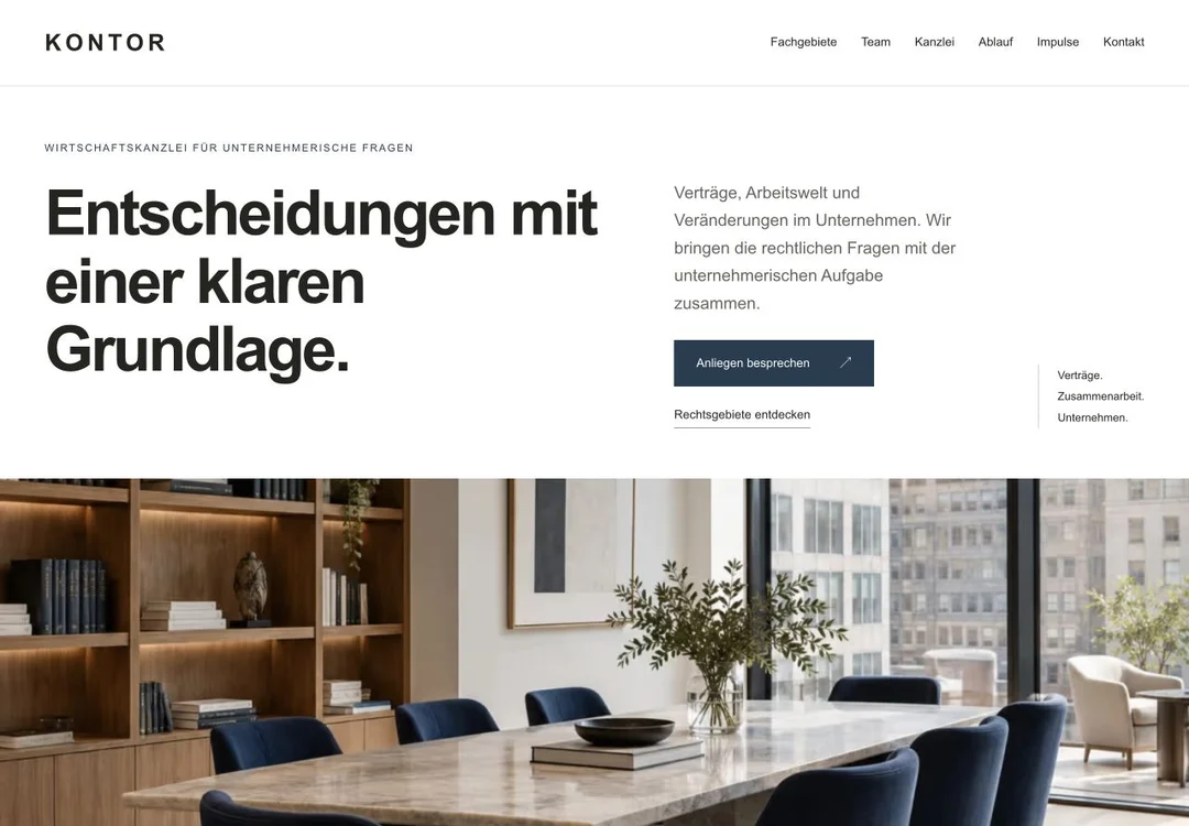 Beispielwebsite KONTOR