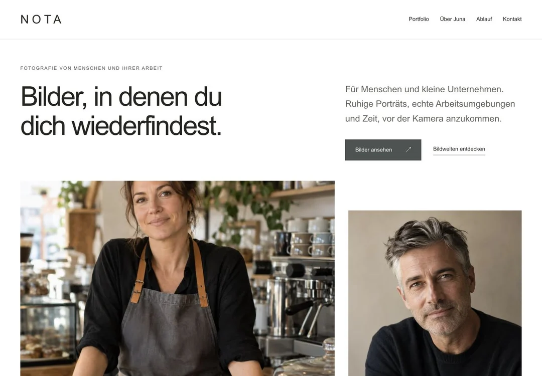 Beispielwebsite NOTA