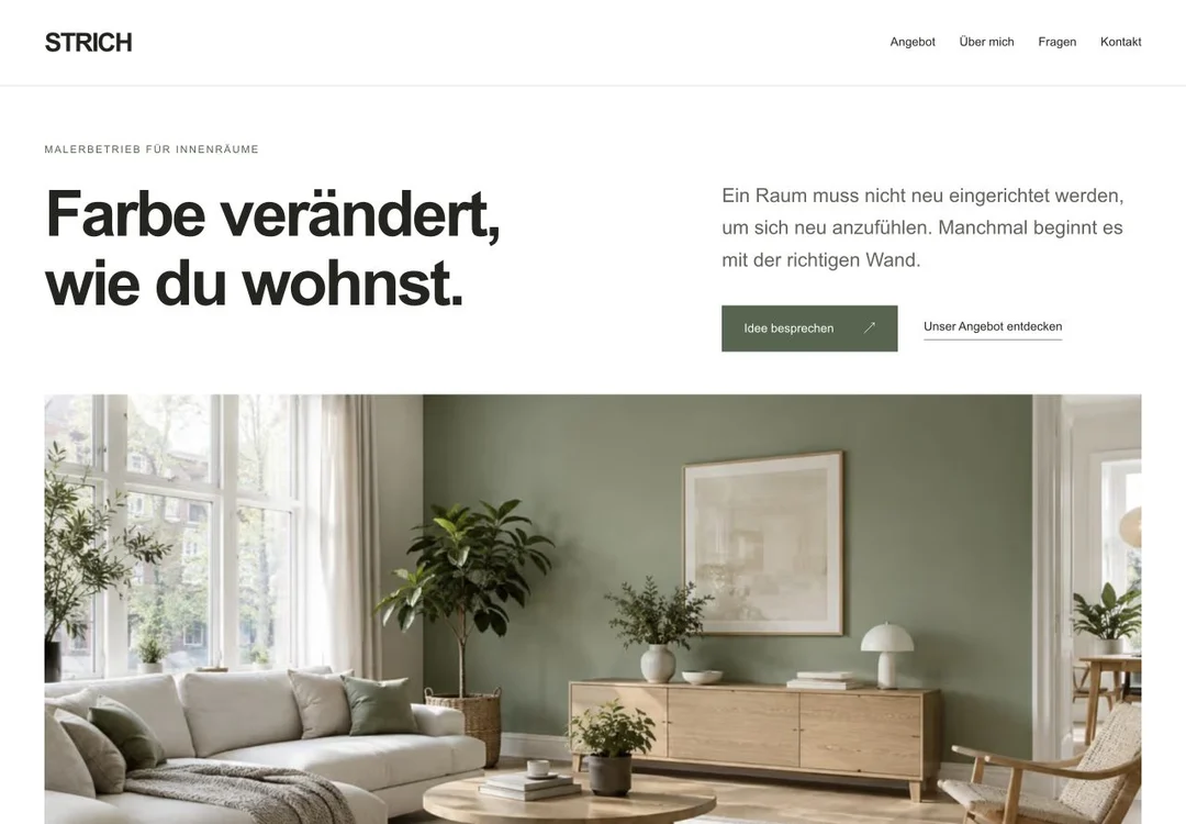 Beispielwebsite STRICH